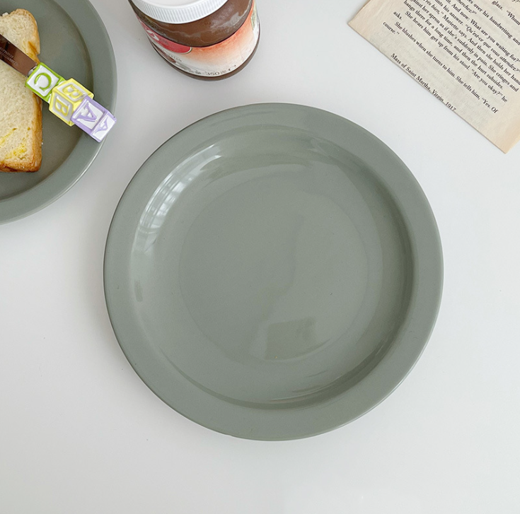 22cm Morandi Plate - Grey - Gifts by Art Tree