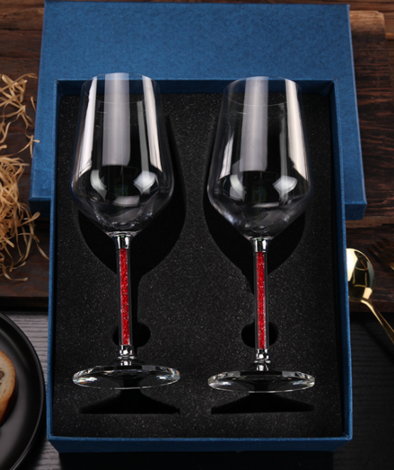 350ml Vemore Wine Glass - Red Crystal - Gifts by Art Tree