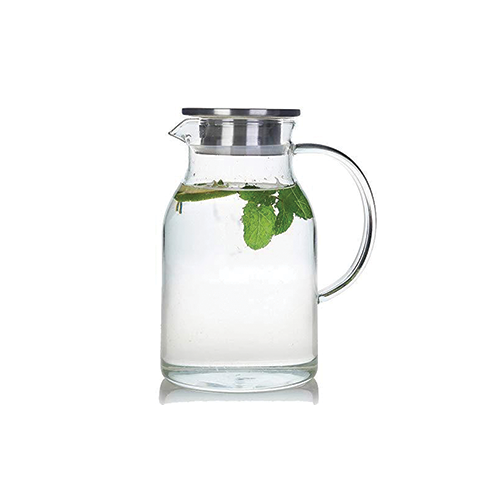 2L LEDRO Glass Pitch with Stainless Lid with Handle - Gifts by Art Tree
