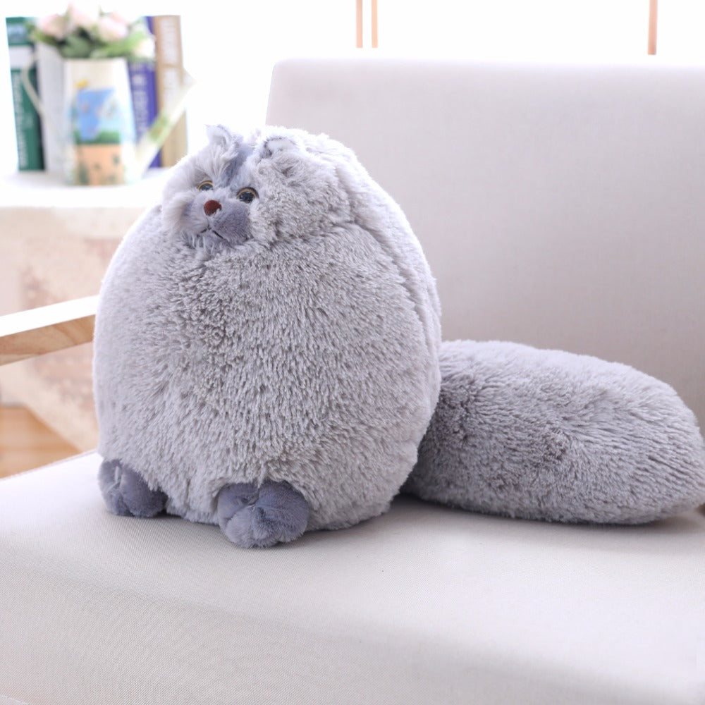 Fluffy Persian Cat Soft Plush Toy Grey (Big) – Gifts by Art Tree