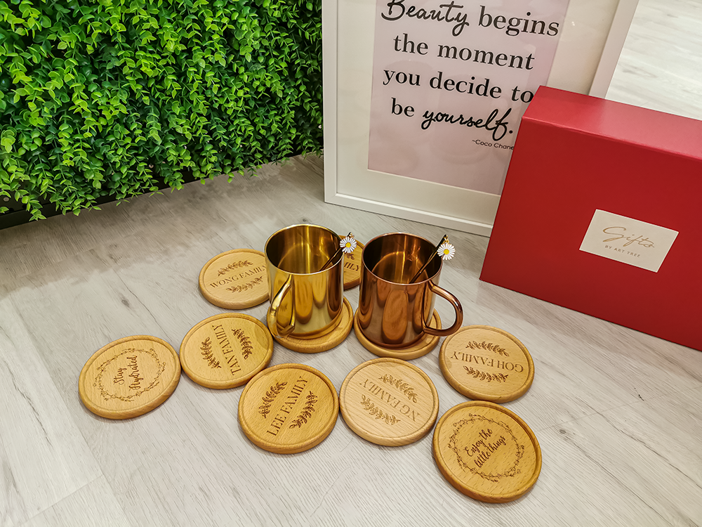 "Lim Family" Wood Coaster - 1 pcs - Gifts by Art Tree