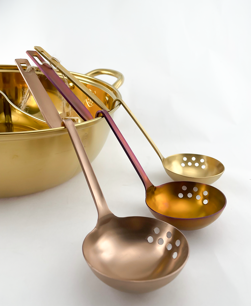 Stainless Steel  Ladle with Holes - Gold - Gifts by Art Tree