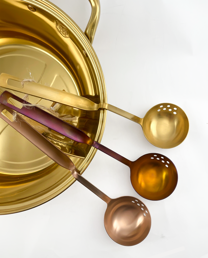 Stainless Steel  Ladle with Holes - Rose Gold - Gifts by Art Tree