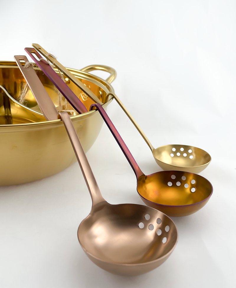 Stainless Steel  Ladle with Holes - Rose Gold - Gifts by Art Tree