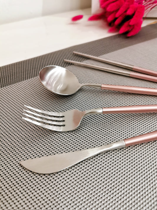 Stainless Steel Foldable Cutlery Set - Pink - Gifts by Art Tree