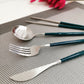 Stainless Steel Foldable Cutlery Set - Silver Green - Gifts by Art Tree