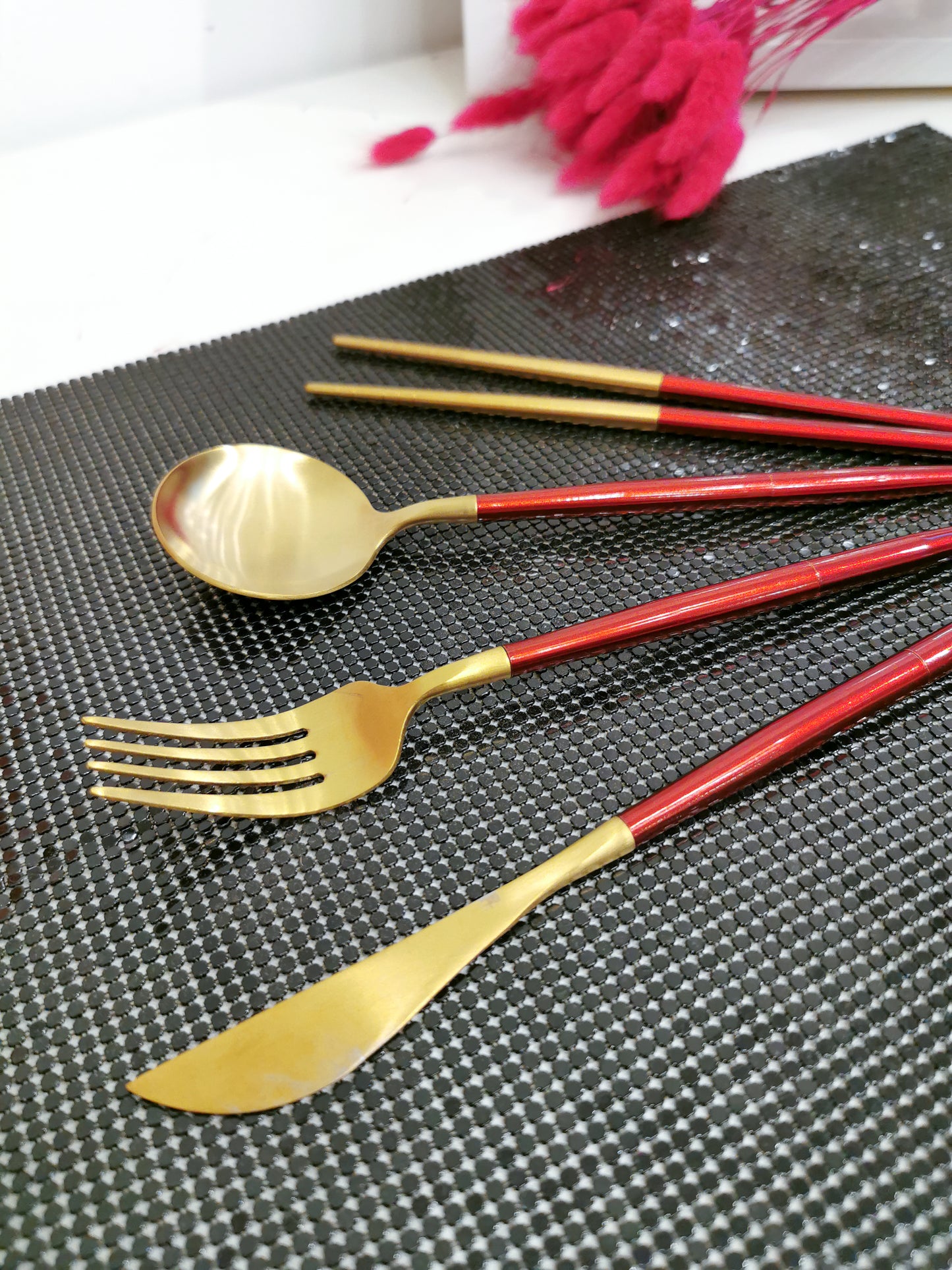 Stainless Steel Foldable Cutlery Set - Red - Gifts by Art Tree