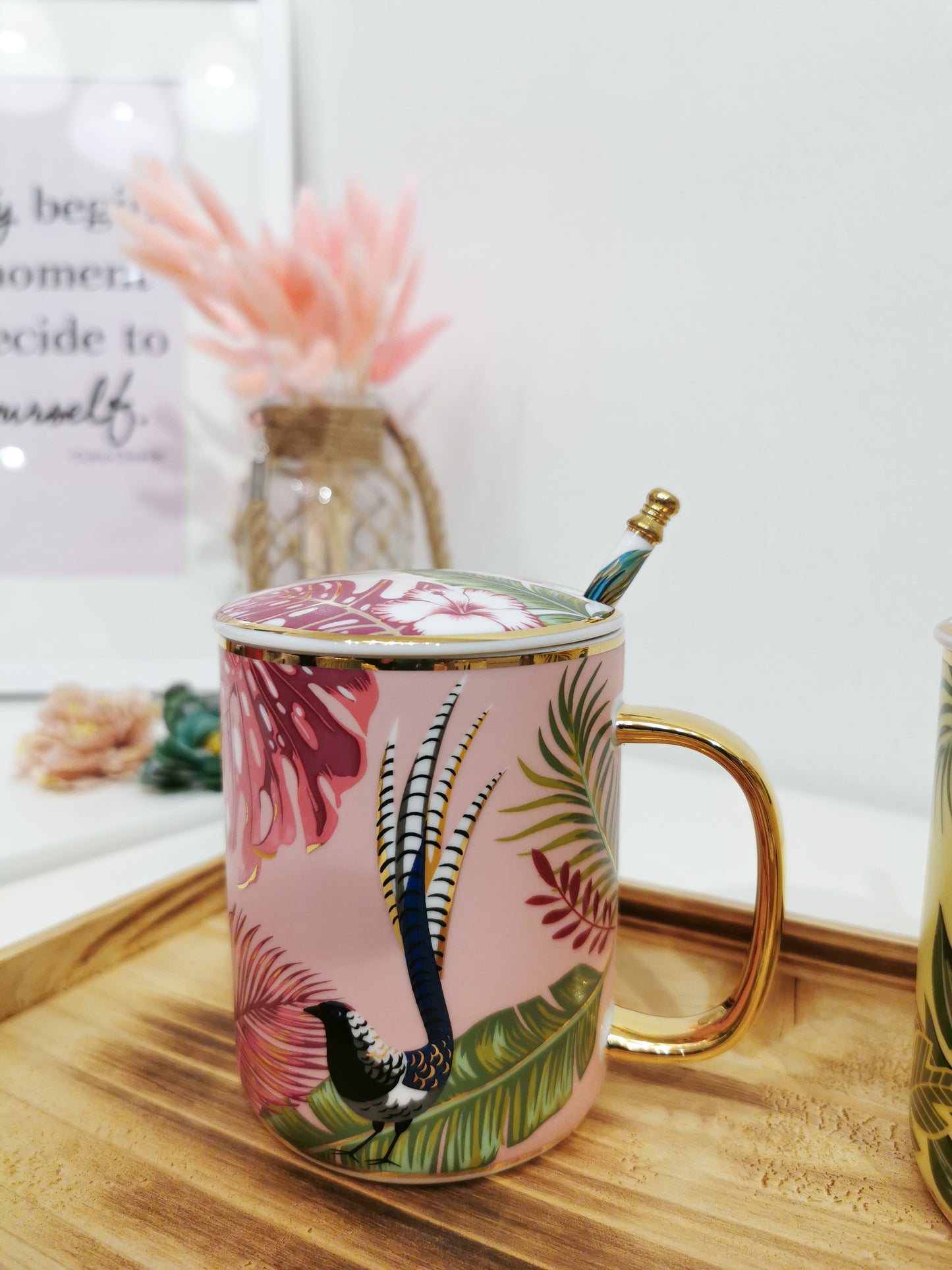 350ml Forest City Ceramic Mug Set - Dancing Peacock - Gifts by Art Tree