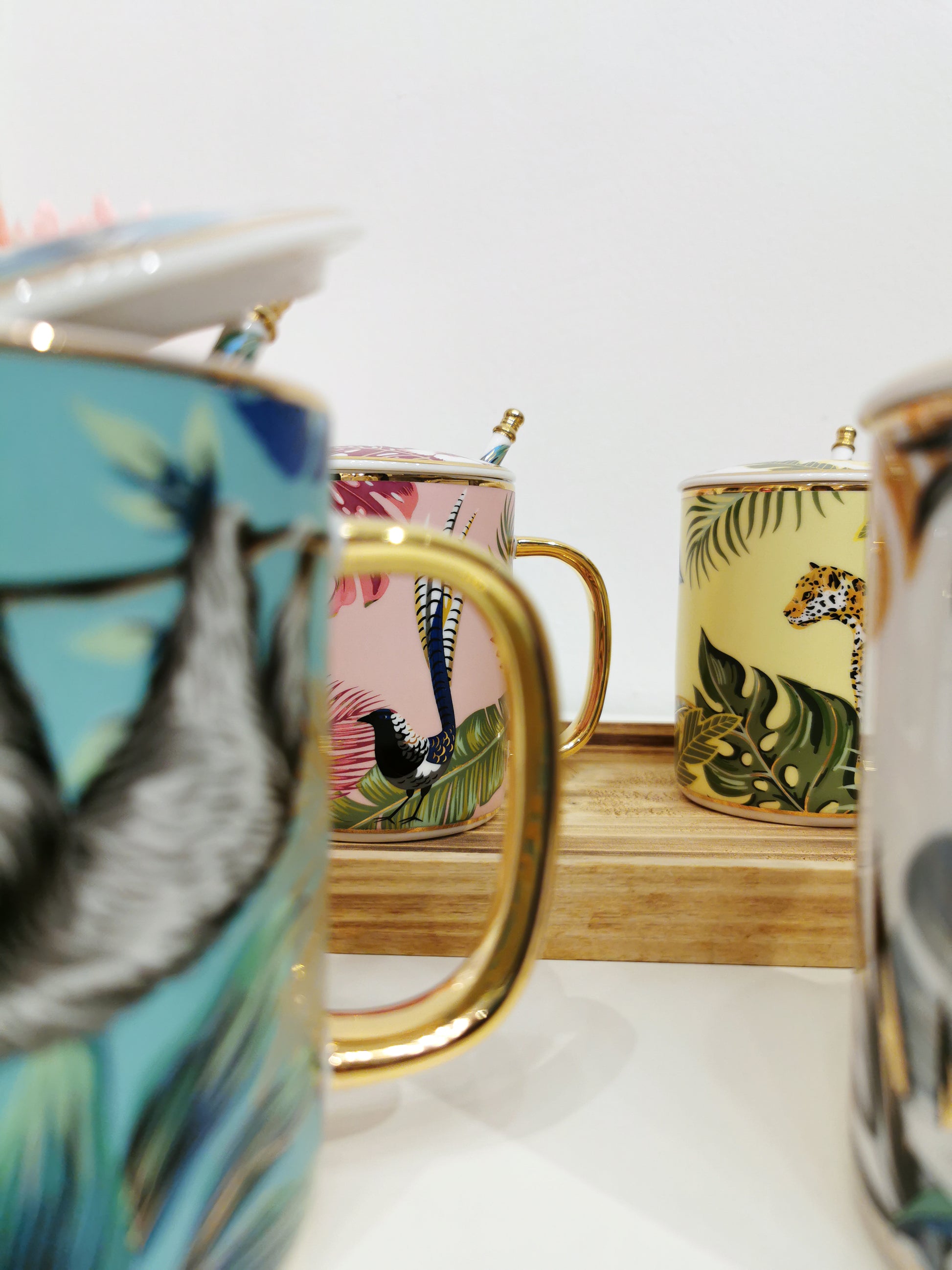 350ml Forest City Ceramic Mug Set - Dancing Peacock - Gifts by Art Tree