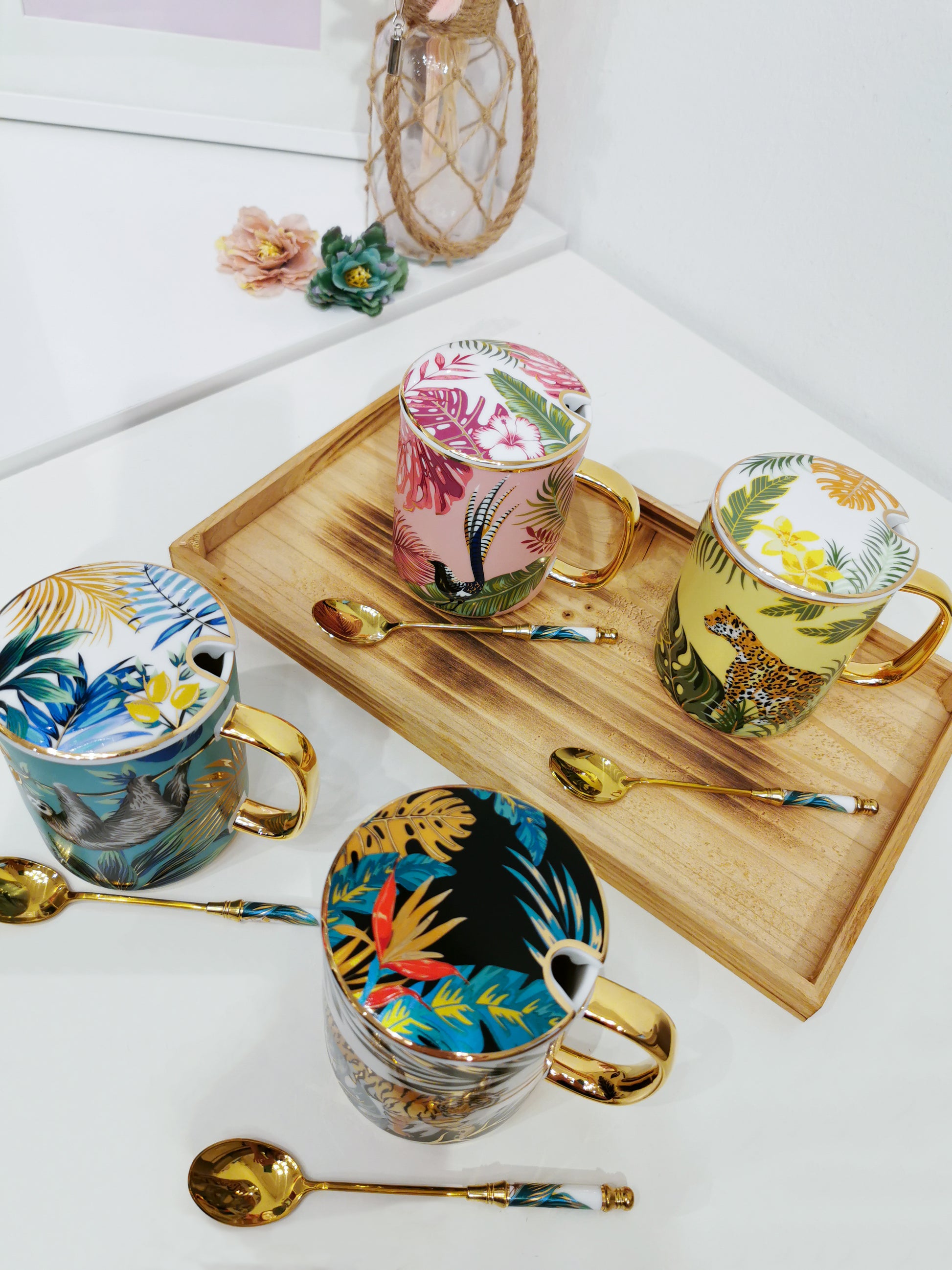 350ml Forest City Ceramic Mug Set - Sloth - Gifts by Art Tree