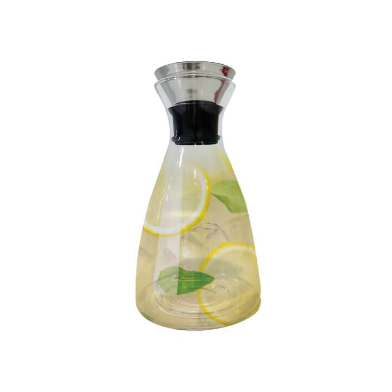 1L ISEO Glass Pitch with Stainless Lid w/o Handle - Wide Base - Gifts by Art Tree