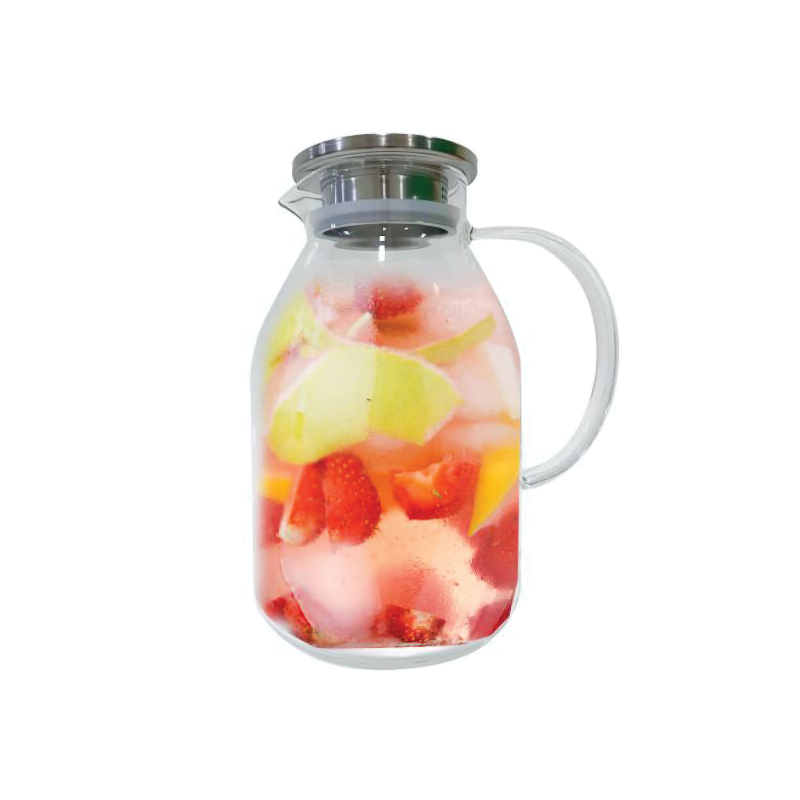 2L LEDRO Glass Pitch with Stainless Lid with Handle - Gifts by Art Tree