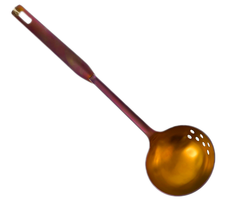 Stainless Steel  Ladle with Holes - Red - Gifts by Art Tree
