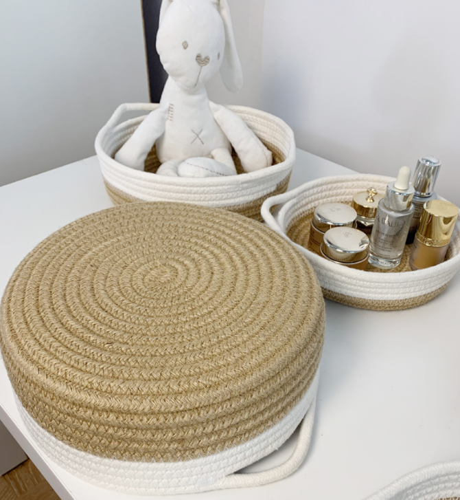 25cm Multi-Purpose Cotton Woven Knit Basket - Gifts by Art Tree