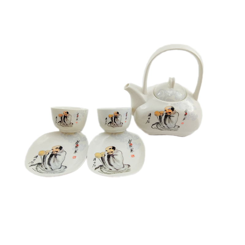 Old Man Lifting a Gourd Chinese Tea Set - Gifts by Art Tree