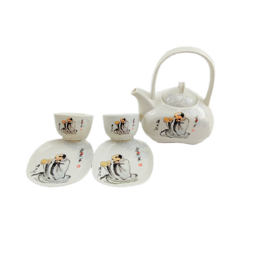 Old Man Lifting a Gourd Chinese Tea Set - Gifts by Art Tree