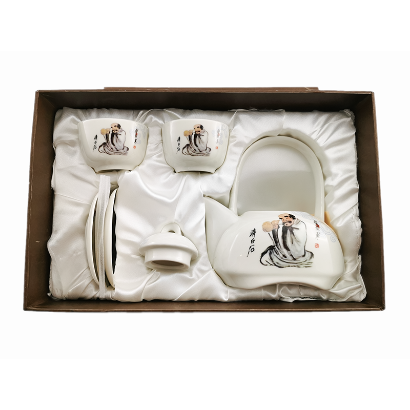 Old Man Lifting a Gourd Chinese Tea Set - Gifts by Art Tree