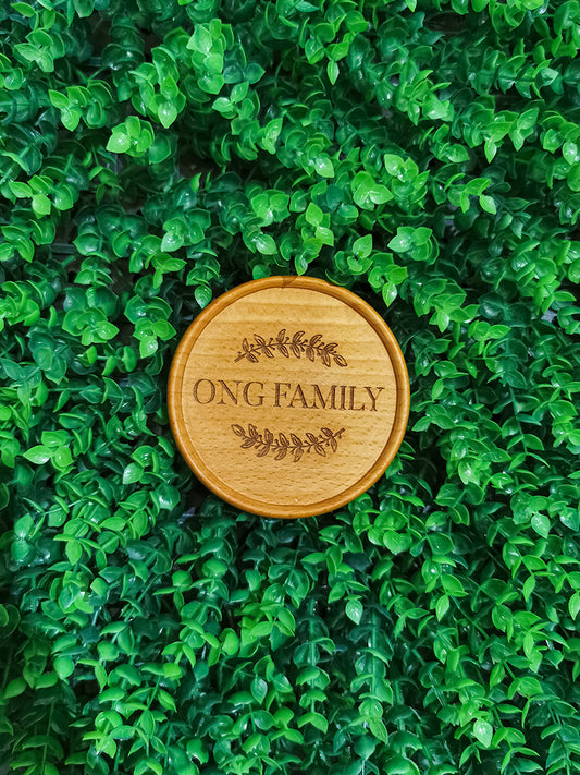 "Ong Family" Wood Coaster - 1 pcs - Gifts by Art Tree