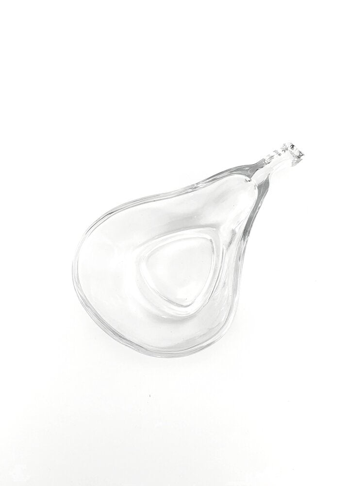 NASHI Glass Pear Shaped Saucer Clear - Gifts by Art Tree