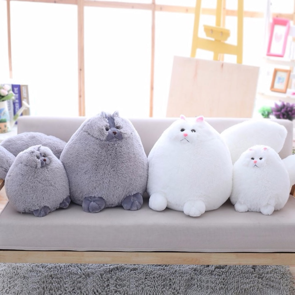 Fluffy Persian Cat Soft Plush Toy - Grey (Small) - Gifts by Art Tree