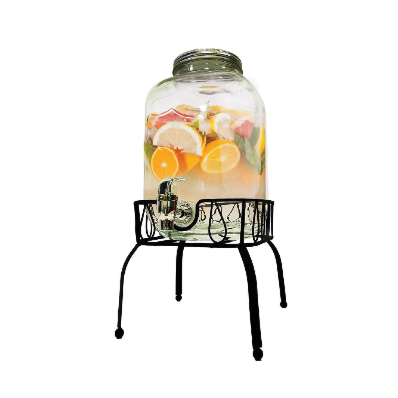 5L CENIS Water Dispenser - with Silver Metal Lid, Tap and Black Stand - Gifts by Art Tree