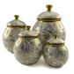 Floral Ceramic Jar w/ Gold Rim (XS) - Gifts by Art Tree