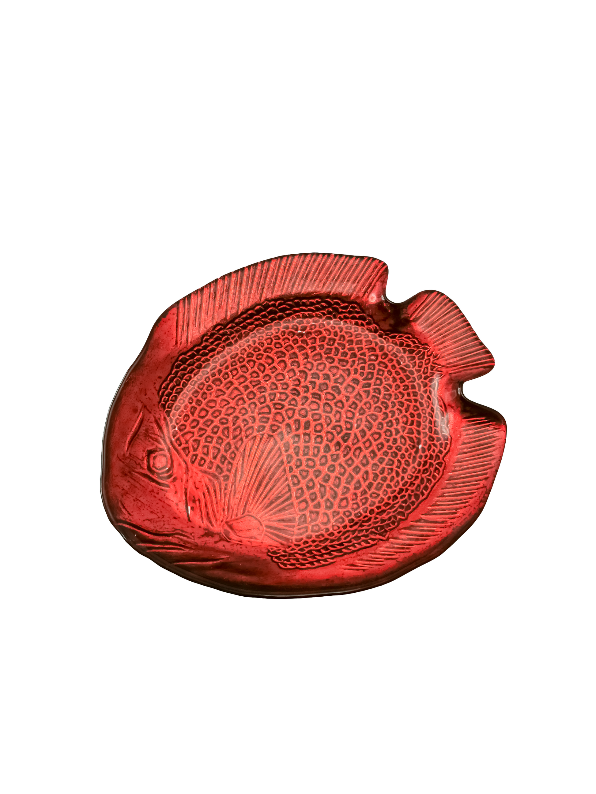 Vintage Elegant Ruby Red Fish-Shaped Plate - Gifts by Art Tree