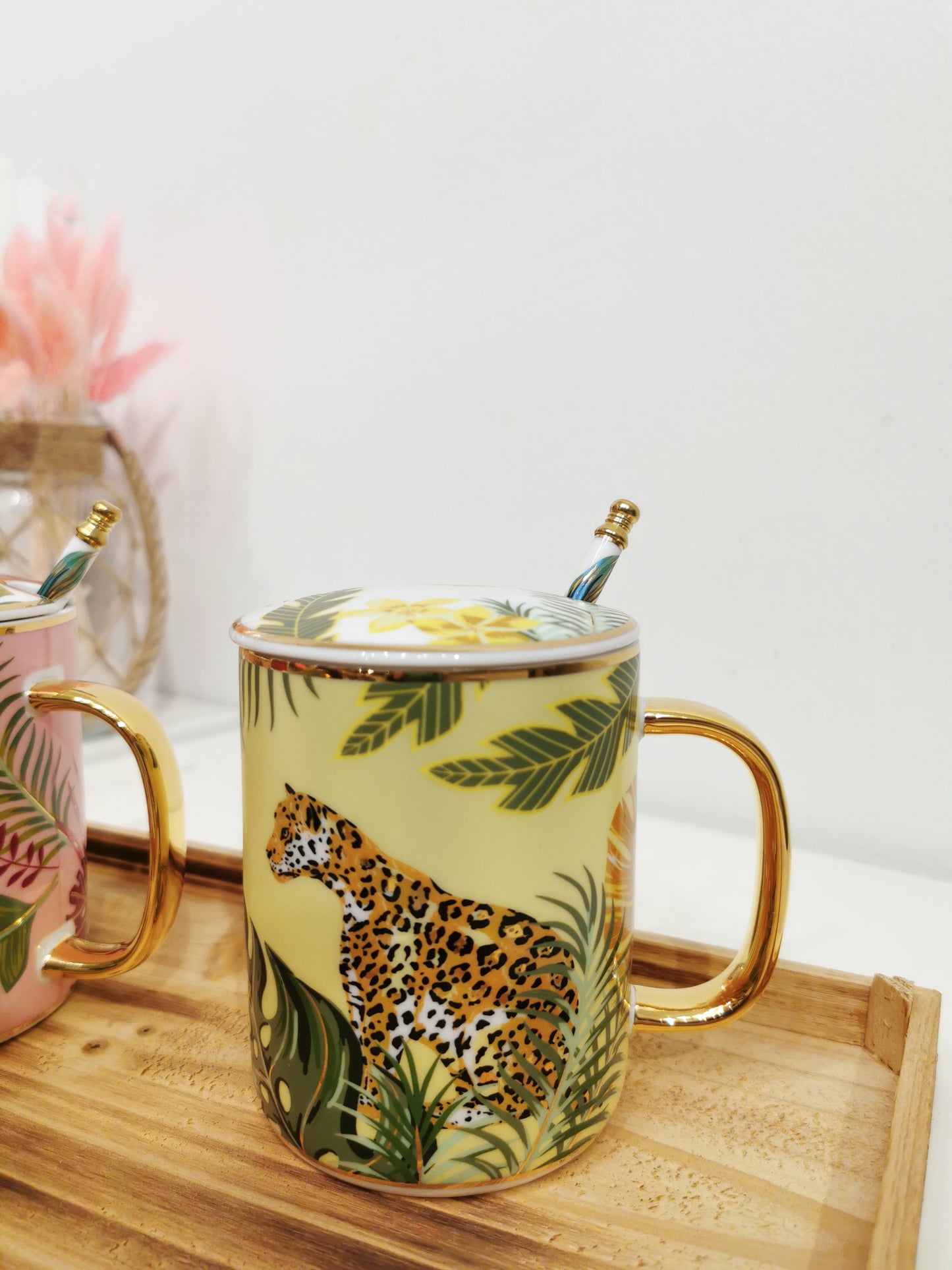 350ml Forest City Ceramic Mug Set - Solitary Leopard - Gifts by Art Tree