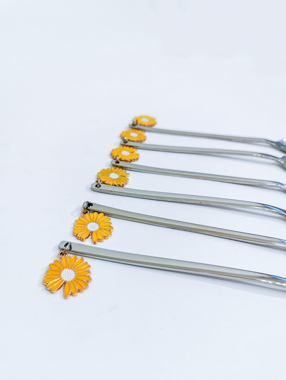 Daisy Dessert Spoons - Silver - Set of 3 - Gifts by Art Tree