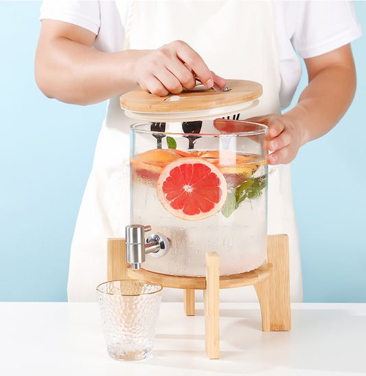 4L CAPITELLO Water Dispenser with Wooden Stand and SS Tap