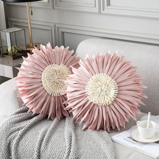 Rosette Pillow - Round Pink - Gifts by Art Tree