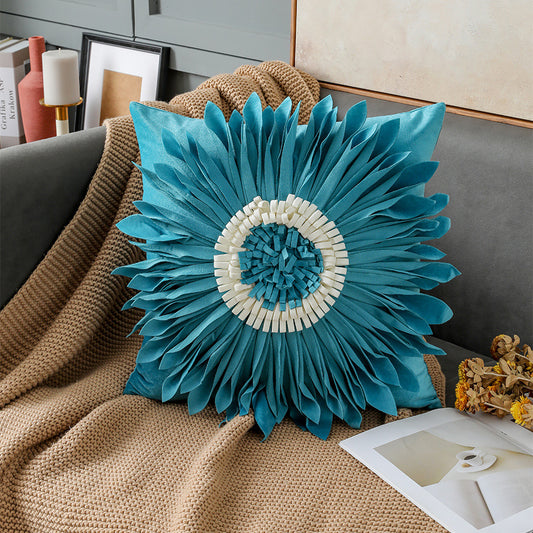 Rosette Pillow - Blue - Gifts by Art Tree