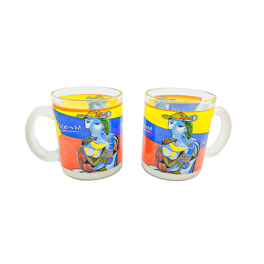 PICASSO Beer Mugs Facing Each Other - Set of 2 - Gifts by Art Tree