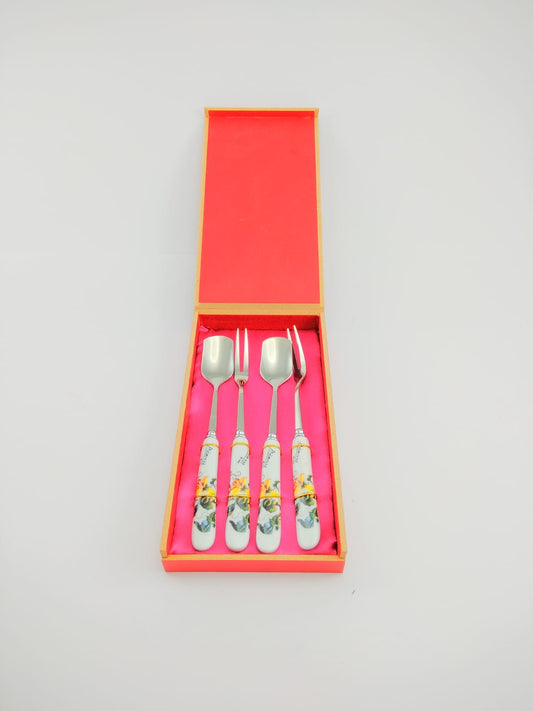 PICASSO Dessert cutlery Set of 2 spoons and 2 forks - Gifts by Art Tree