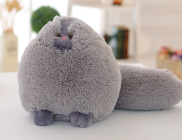 Fluffy Persian Cat Soft Plush Toy - Grey (Big) - Gifts by Art Tree