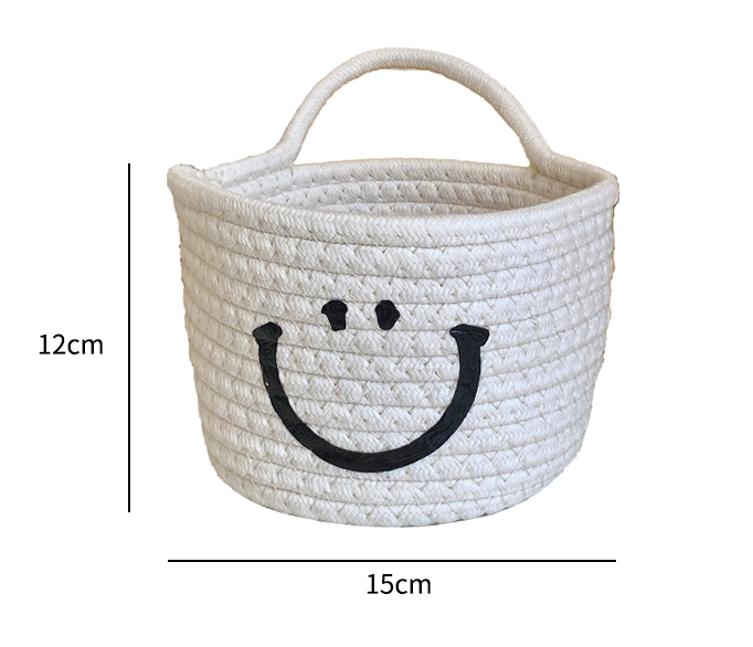 Table Top Cotton Woven Knot Baskets - White - Gifts by Art Tree