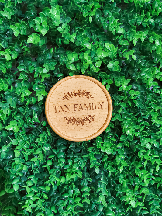 "Tan Family" Wood Coaster - 1 pcs - Gifts by Art Tree