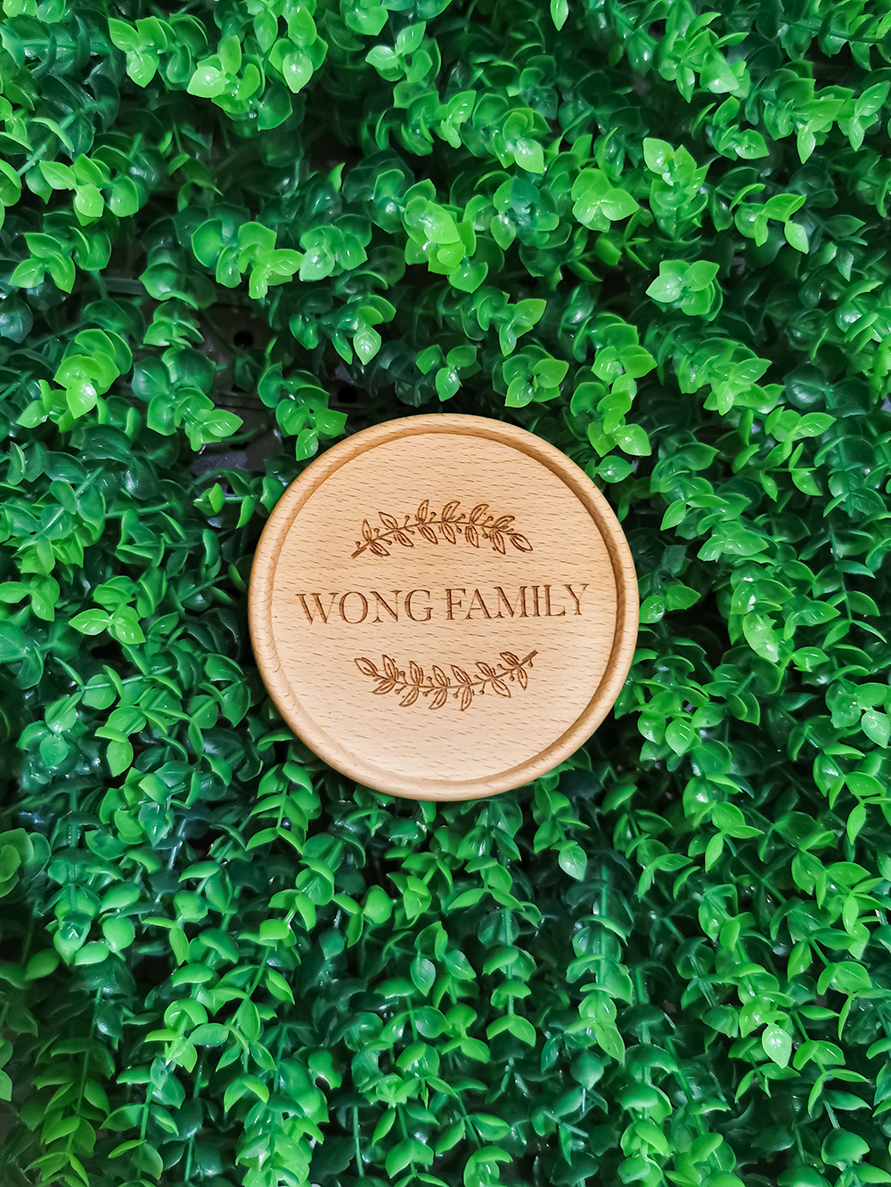 "Wong Family" Wood Coaster - 1 pcs - Gifts by Art Tree